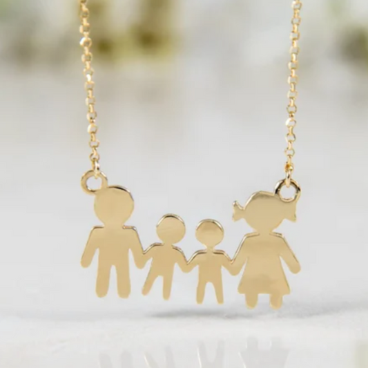 Family Necklace in 925 Sterling Silver