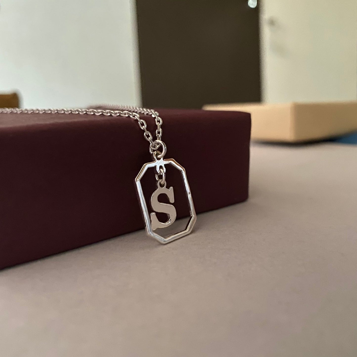 Personalised Initial Necklace in 92.5 Sterling Silver