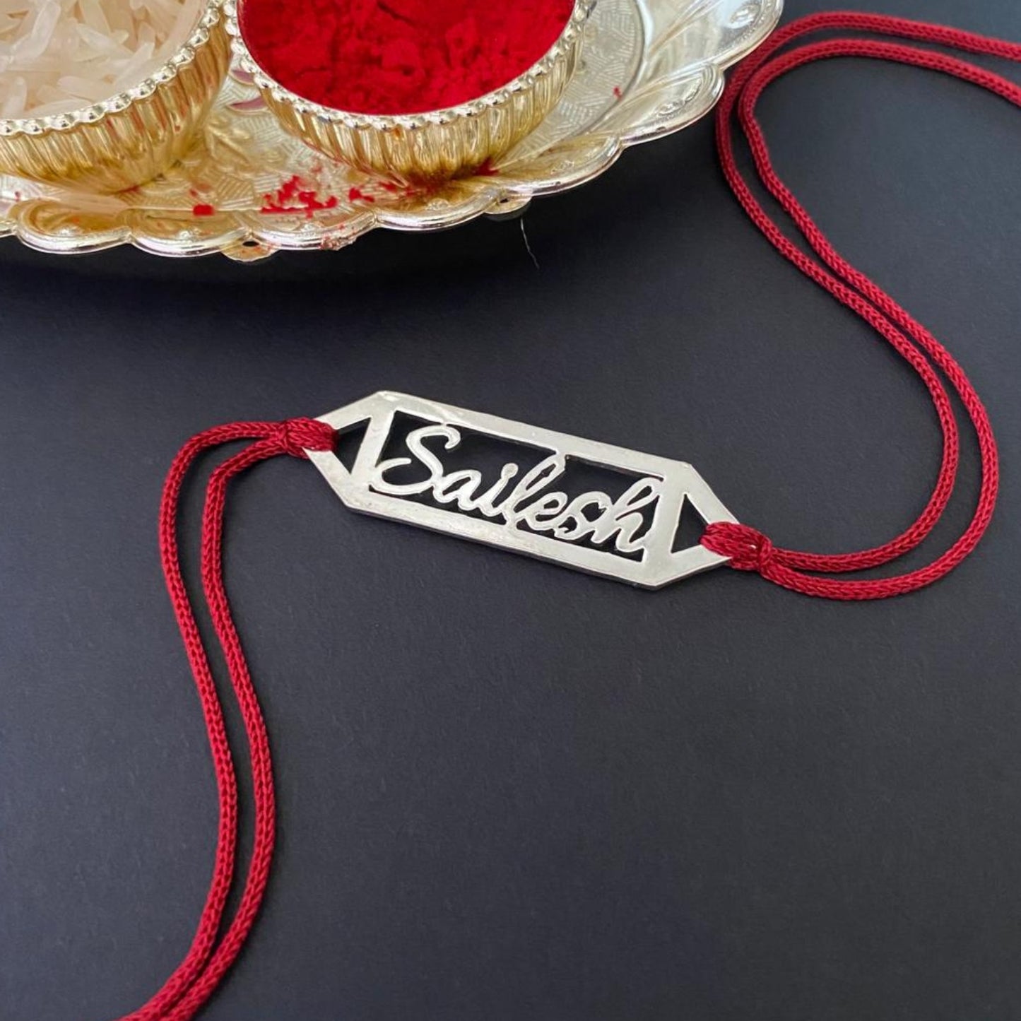 Personalised Name Rakhi in 925 Sterling Silver