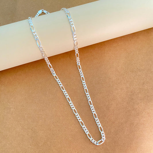 Liyana Jewels figaro 5mm Men's Sterling Silver Chain