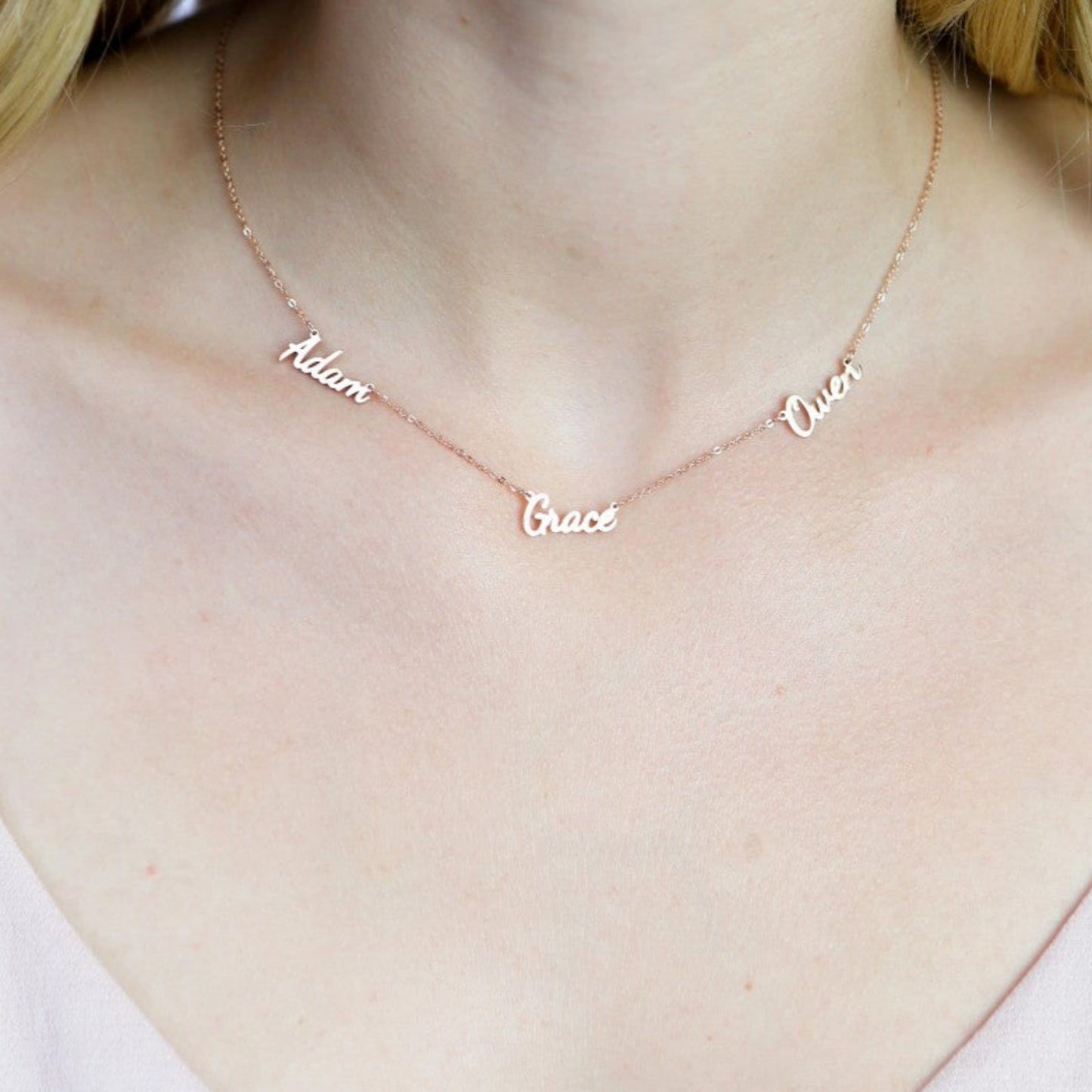 Trio Name Necklace in 92.5 Sterling Silver