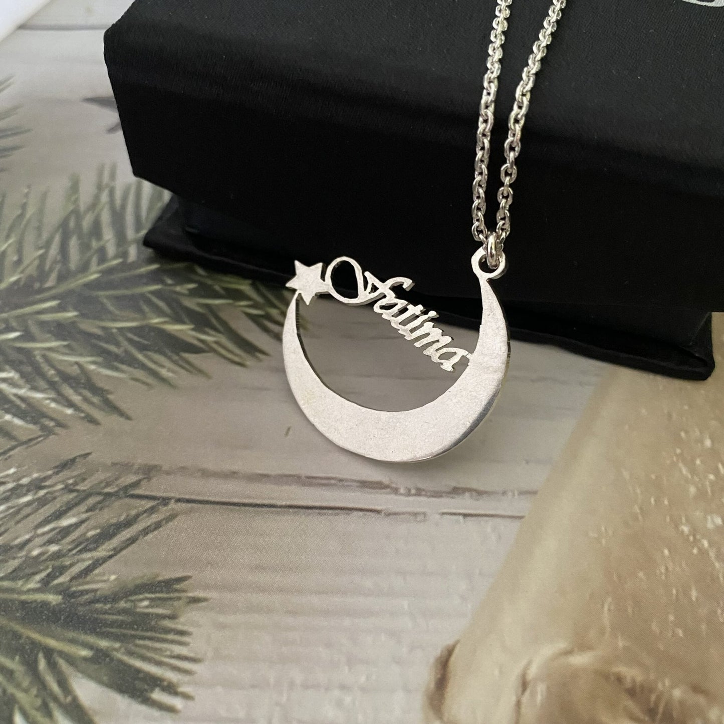 Moon and Star Name necklace 3