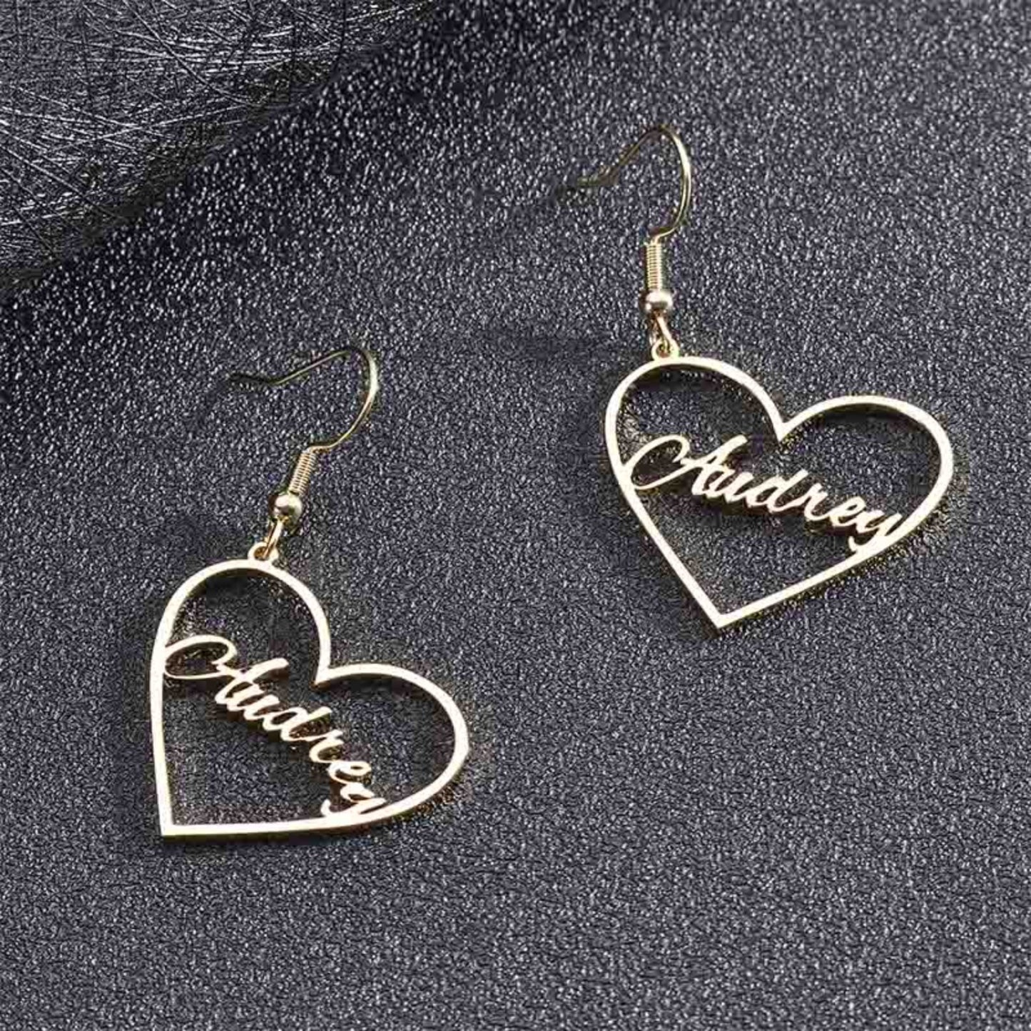 Heart Drop Name Earrings