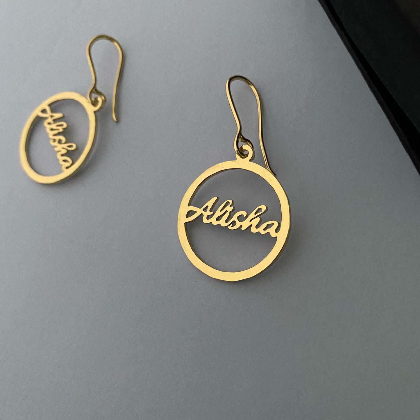 Personalised Circle Dangling Earring 3