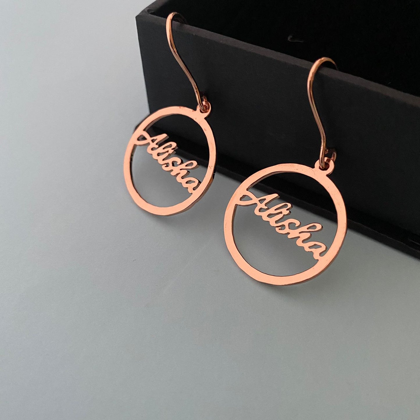 Personalised Circle Dangling Earrings 2